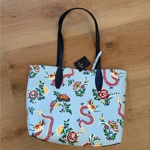 Kate Spade - Floral Dragon Print Tote Bag - Multicolor